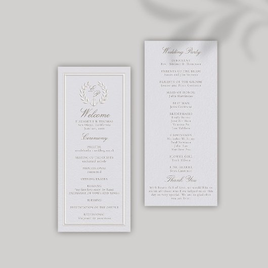 航海のいかりクラシックフォーマル結婚式 プログラム