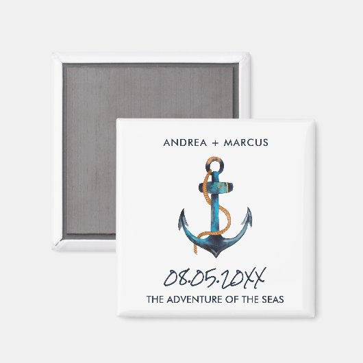 航海のいかりクルーズ船結婚式の引き出物磁石 マグネット (正面/裏面)