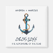 航海のいかりクルーズ船結婚式の引き出物磁石 マグネット (正面)