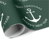 航海のいかりグカスタムリーンクリスマス新年 ラッピングペーパー (ロールコーナー)