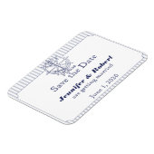 航海のいかりグストライプレイの結婚式日付を保存 マグネット (左側)