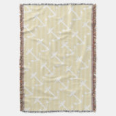 航海のいかりグレーと白のパタモダンーン スローブランケット (正面縦)