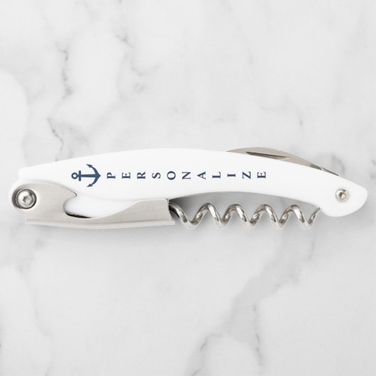 航海のいかりコルクカスタムスクリューワインオープナー ソムリエナイフ (正面)