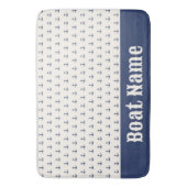 航海のいかりコーストストライプレービーブルークリーム バスマット (正面縦)