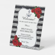 航海のいかりシルバーブラックストライプ結婚の安全