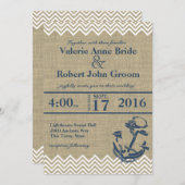 航海のいかりシ結婚ェブロン 招待状 (正面/裏面)