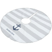 航海のいかりストライプパーソナライズされた ブラッシュドポリエステルツリースカート (アングル)