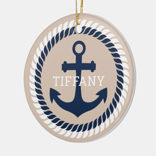 航海のいかりセパーソナライズされたラミックオーナメント セラミックオーナメント (左)