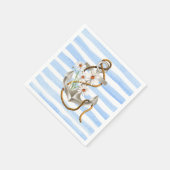 航海のいかりデイジー スタンダードカクテルナプキン (角)