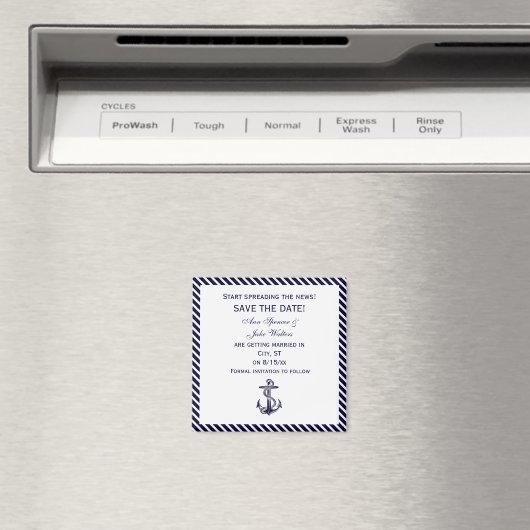 航海のいかりネイビストライプー診断システム2日付の保存 マグネット (インサイチュ (食洗機))