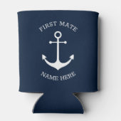 航海のいかりネイビーカスタムボートネームFirst Mate 缶クーラー (裏面)