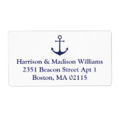 航海のいかりネイビーカスタムル差出人住所ラ ラベル (正面)