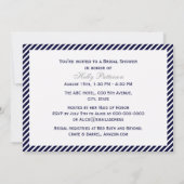 航海のいかりネイビーストライプディグブライダルシャワー 招待状 (裏面)