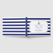 航海のいかりネイビーストライプル結婚ズ ゲストブック (全面)