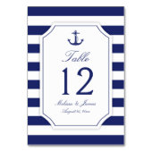 航海のいかりネイビーストライプル結婚ズ テーブルナンバー (正面)