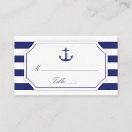 航海のいかりネイビーストライプル結婚ズ プレイスカード