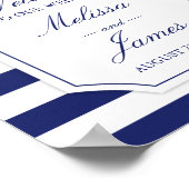 航海のいかりネイビーストライプル結婚ズ ポスター (角)