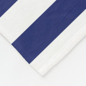 航海のいかりネイビーストライプル・ブルー・ファミリー名 フリースブランケット (角)