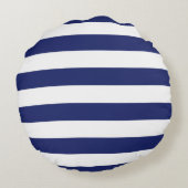 航海のいかりネイビーストライプル・ブルー・ファミリー名 ラウンドクッション (裏面)