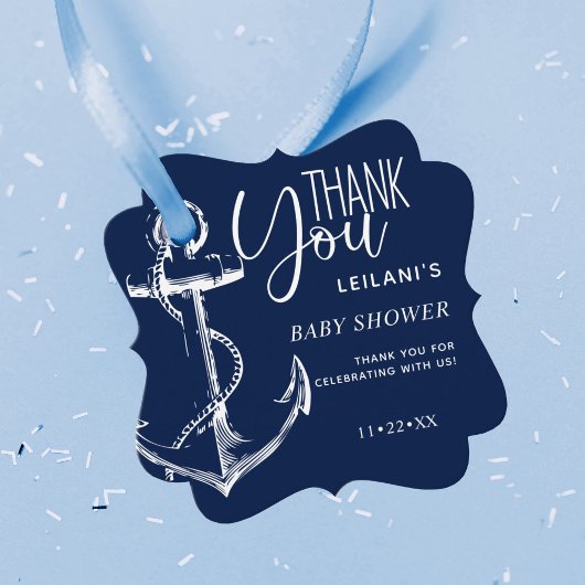 航海のいかりネイビーブルーありがとう フェイバータグ