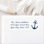 航海のいかりネイビーブルーアドレスステッカーラベル ラベル (インサイチュ)