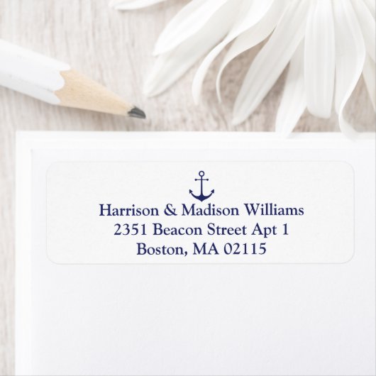 航海のいかりネイビーブルーカスタム差出人住所 ラベル (インサイチュ)