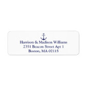 航海のいかりネイビーブルーカスタム差出人住所 ラベル (正面)