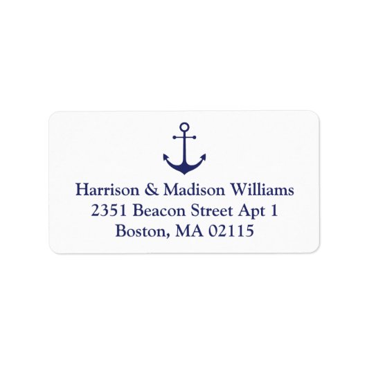 航海のいかりネイビーブルーカスタム差出人住所 ラベル (正面)