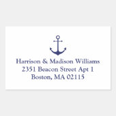 航海のいかりネイビーブルーカスタム差出人住所 長方形シール (正面)