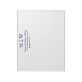 航海のいかりネイビーブルーカップルのモノグラムイニシャル ノートパッド (回転)