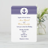 航海のいかりネイビーブルーストライプの招待状 招待状 (スタンド正面)