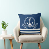 航海のいかりネイビーブルーストライプの クッション (椅子)