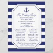 航海のいかりネイビーブルーストライプ結婚式 プログラム (裏面)