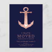 航海のいかりネイビーブルーバラ金ゴールドホーム移動 案内ポストカード (正面)