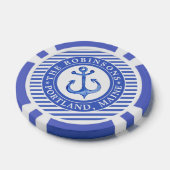 航海のいかりネイビーブルーパーソナライズされた ポーカーチップ (シングル)
