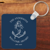 航海のいかりネイビーブルーファミリー名 キーホルダー (裏面)