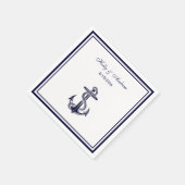 航海のいかりネイビーブルーフレーム2ナプキンス スタンダードカクテルナプキン (角)