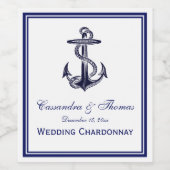 航海のいかりネイビーブルーフレーム2 ワインラベル (シングルラベル)