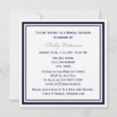 航海のいかりネイビーブルーフレーム2SQブライダルシャワー 招待状 (裏面)