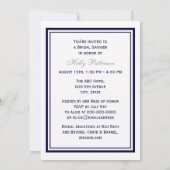 航海のいかりネイビーブルーフレーム2Vブライダルシャワー 招待状 (裏面)