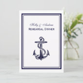 航海のいかりネイビーブルーフレーム2Vリハーサルディナー 招待状 (スタンド正面)