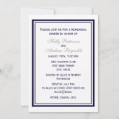 航海のいかりネイビーブルーフレーム2Vリハーサルディナー 招待状 (裏面)