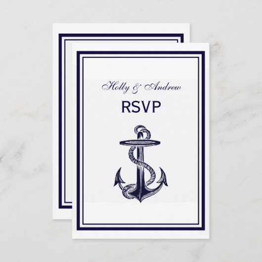 航海のいかりネイビーブルーフレーム2V RSVP (正面/裏面)