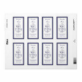 航海のいかりネイビーブルーフレームVワインボトル ラベル (フルシート)