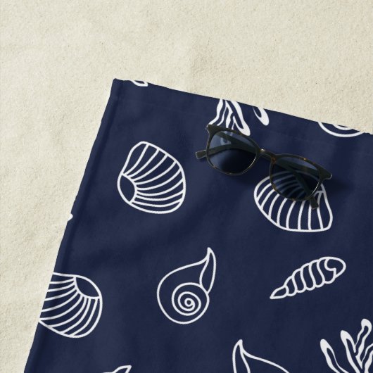 航海のいかりネイビーブルーホワイトファミリー懇親会 ビーチタオル (インサイチュ)