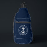 航海のいかりネイビーブルーボートネームカスタム スリングバッグ<br><div class="desc">上の「パーソナライズ」ボタンでクリックボート名と波止場を追加する。我々のスタイルをテーマにしたカスタムボート航海のスワッグで帆を張る。スリングバッグは海のインスパイア可愛いデザインを誇り、いかりやロープなどクラシックの海洋のモチーフを取り入れたの海のモチーフを取り入れている。あなたはの海岸沿いのクルージングや海賊探検に乗り出すかどうか、私たちのスリングバッグ航海のは、機能としゃれているは、それが任意のボート愛好家のための必需品を持っている完璧なブレンドである。</div>