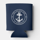 航海のいかりネイビーブルーボートネームカスタム 缶クーラー (裏面)