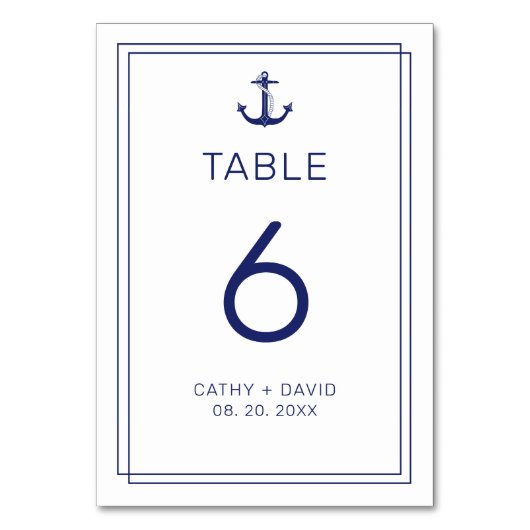 航海のいかりネイビーブルーミニマ結婚リスト テーブルナンバー (正面)