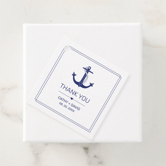 航海のいかりネイビーブルーモノグラムの名結婚前 フェイバータグ (インサイチュ)