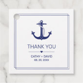 航海のいかりネイビーブルーモノグラムの名結婚前 フェイバータグ (正面)